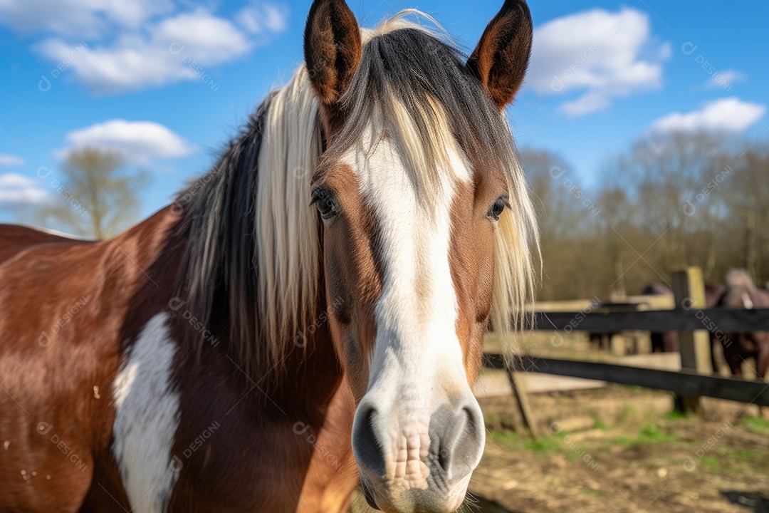 Cavalo correndo ao ar livre na natureza