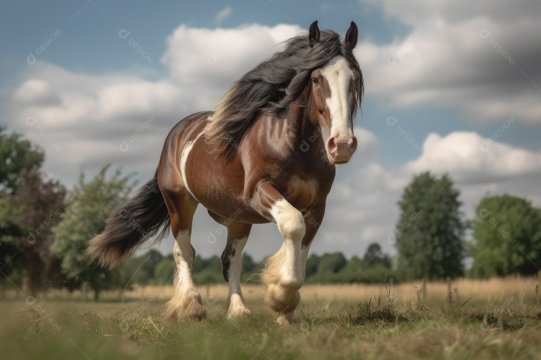 Cavalo correndo ao ar livre na natureza