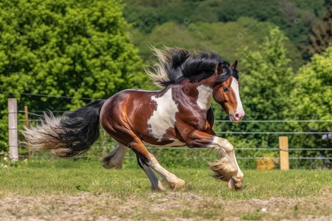 Cavalo correndo ao ar livre na natureza
