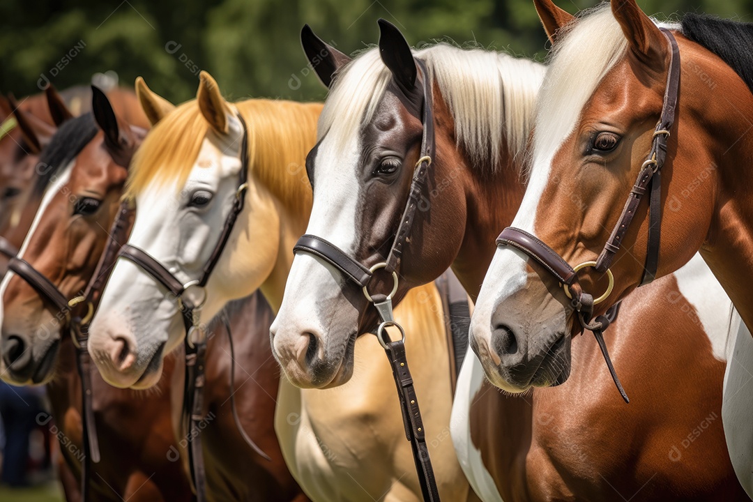 Cavalos correndo em manada na natureza