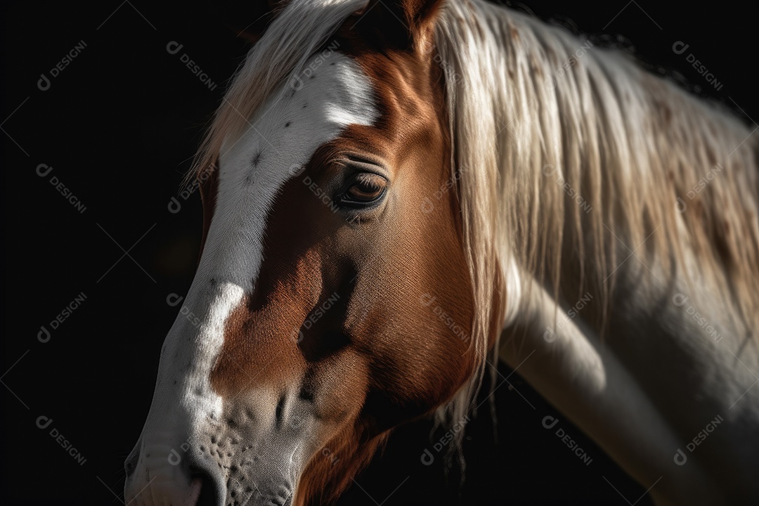 Ângulo baixo da cabeça do cavalo Colored Cob