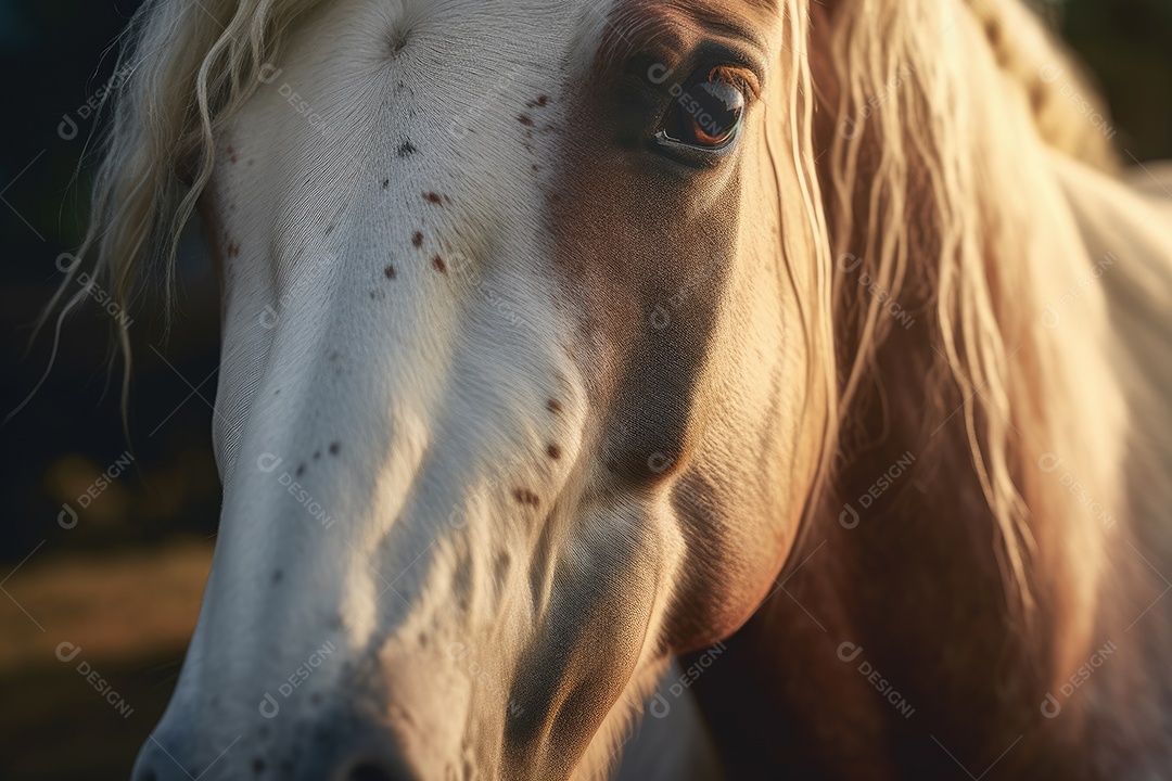 Ângulo baixo da cabeça do cavalo Colored Cob