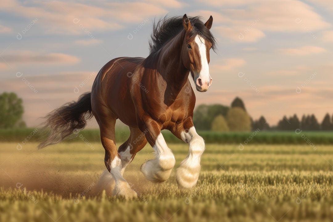 Cavalo correndo ao ar livre na natureza