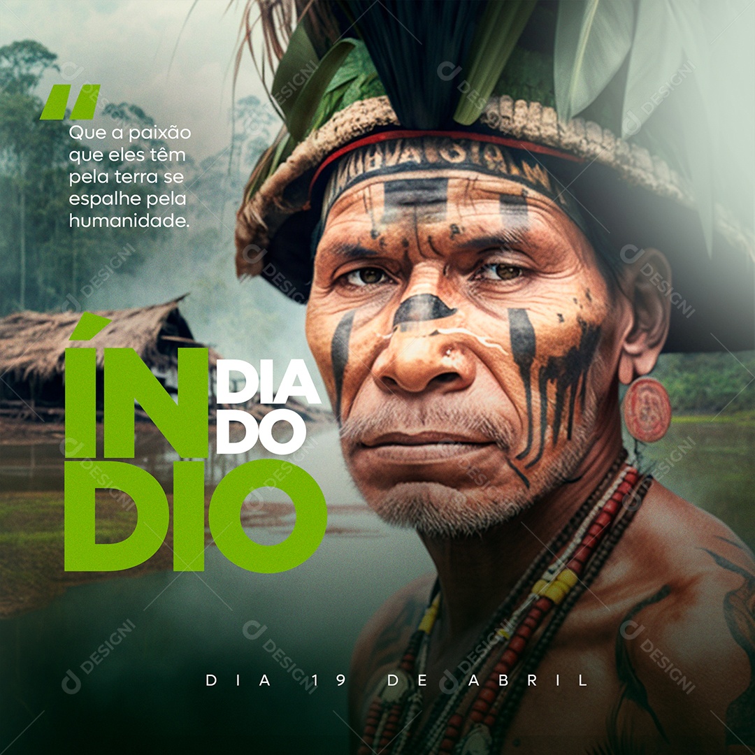 Social Media Dia do Índio 19 de Abril FEED PSD Editável