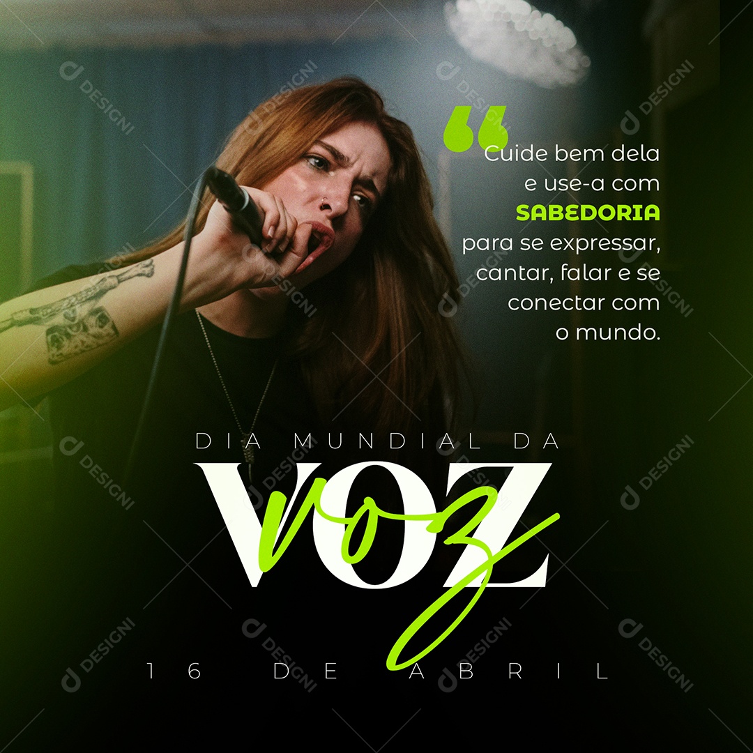 Social Media Dia Mundial Da Voz Dia 16 De Abril PSD Editável