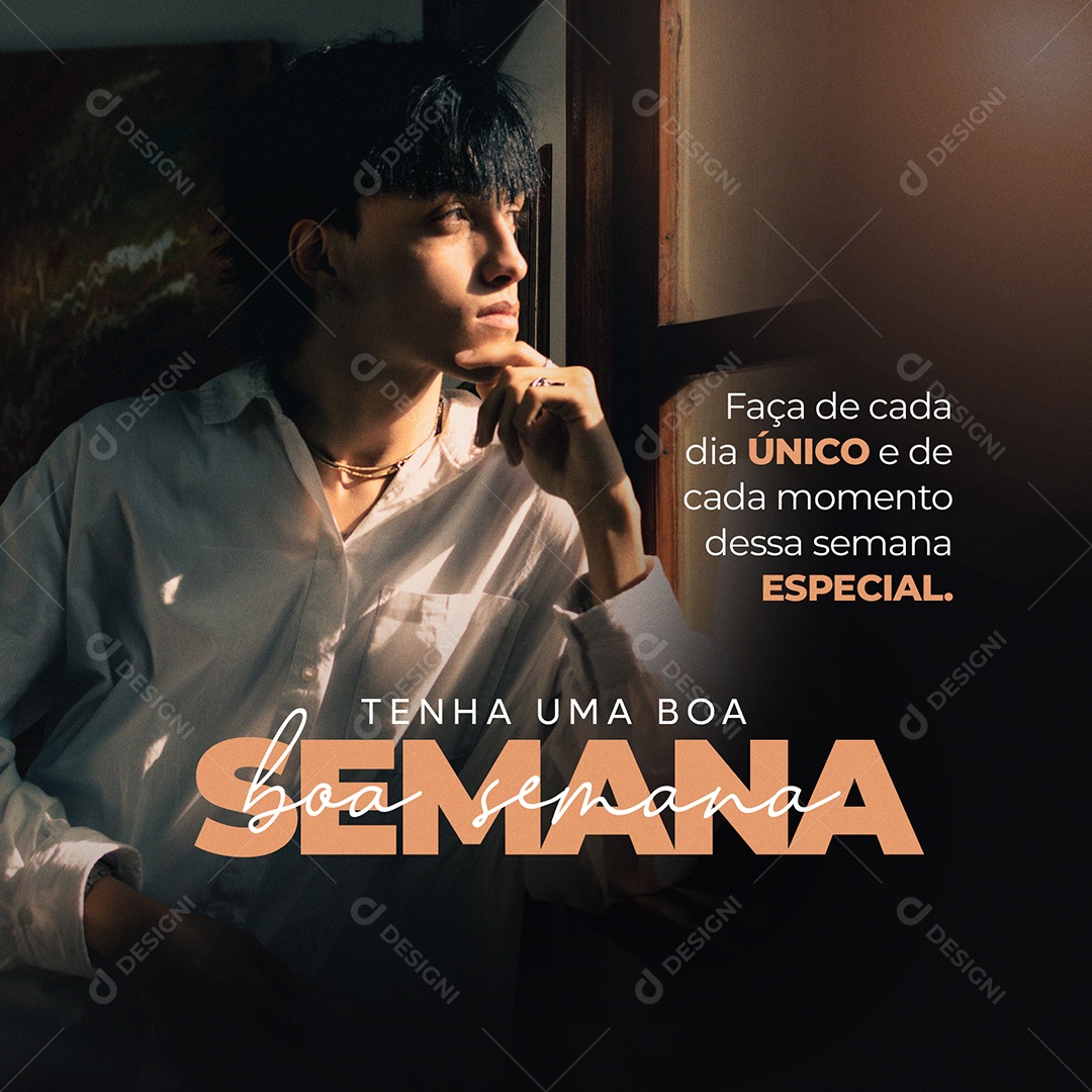 Social Media Tenha Uma Boa Semana PSD Editável