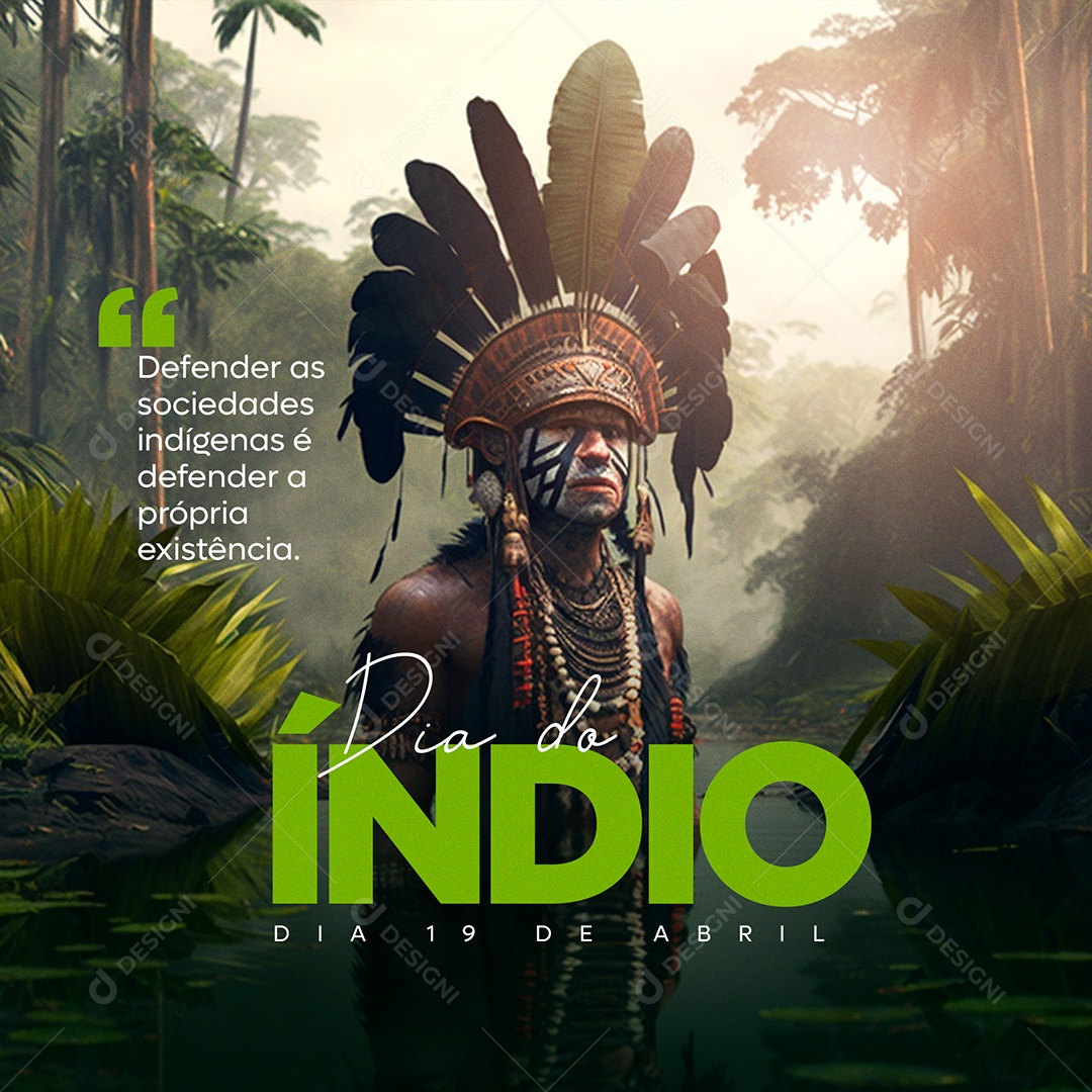 Social Media Dia do Índio 19 de Abril PSD Editável