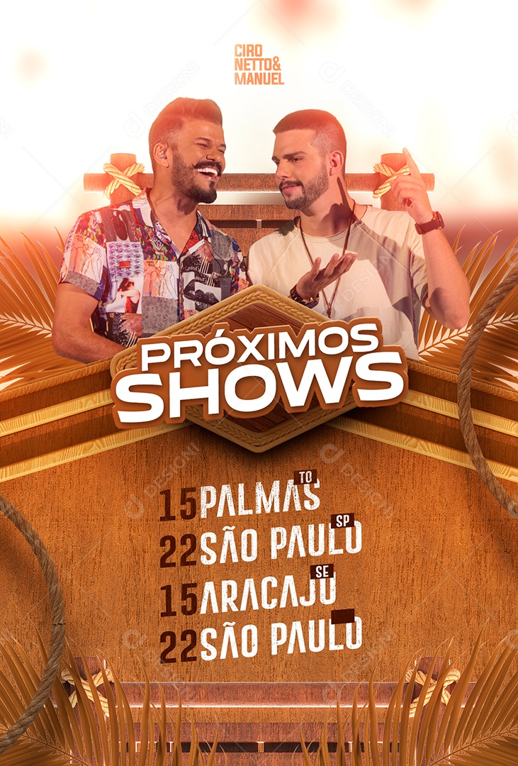 Próximos Shows Flyer Ciro Netto & Manuel Social Media PSD Editável