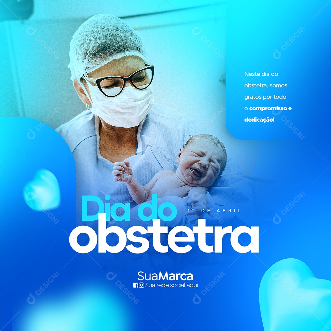 Dia Do Obstetra 12 De Abril Social Media PSD Editável