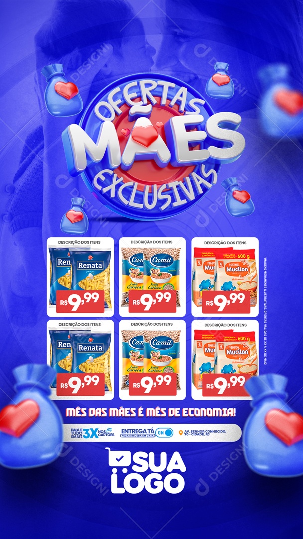 Encarte Oferta Das Mães Supermercado PSD Editável