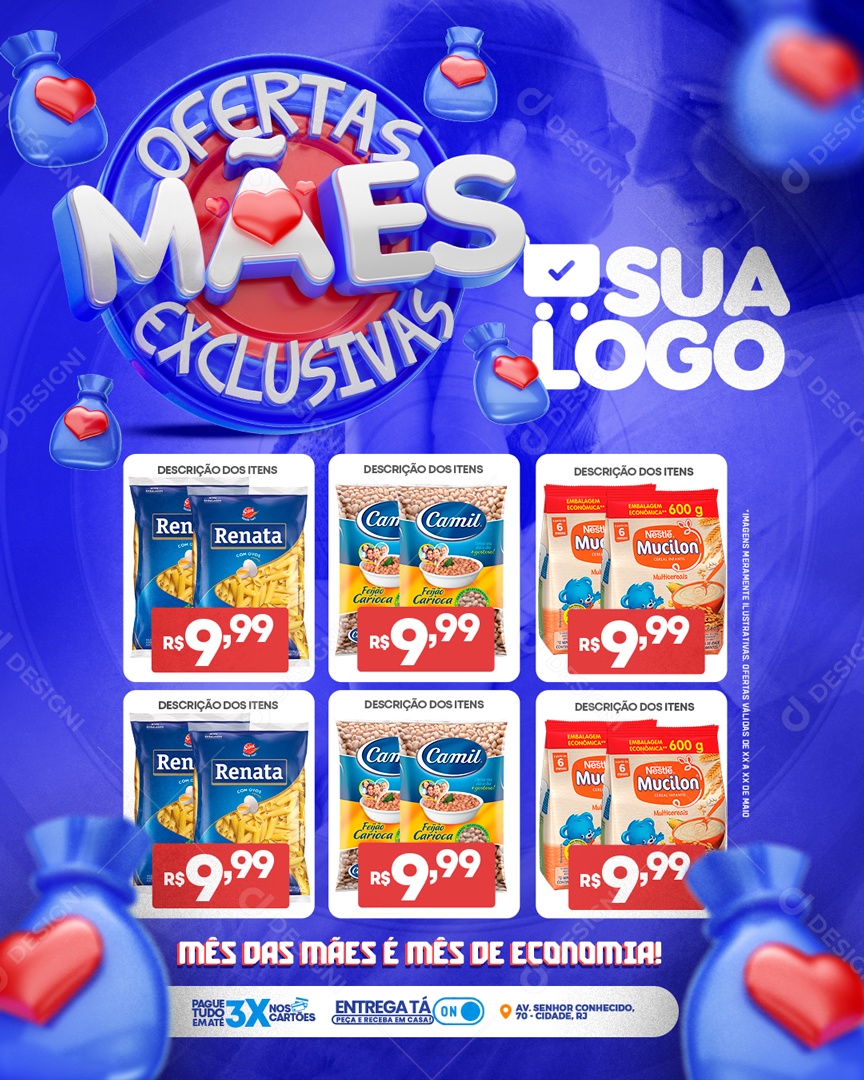 Encarte Oferta das Mães Supermercado PSD Editável