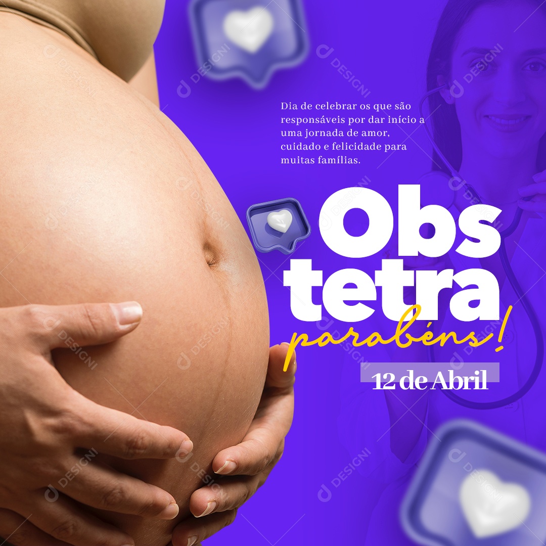 Dia De Celebrar Os Que São Responsáveis Dia Do Obstetra Social Media PSD Editável