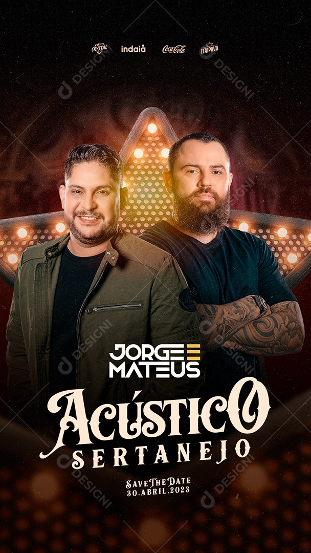 Story Acústico Sertanejo Flyer Jorge E Mateus Social Media PSD Editável