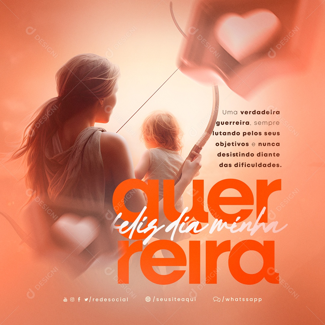 A True Warrior Happy Mother's Day Editable Social Media PSD