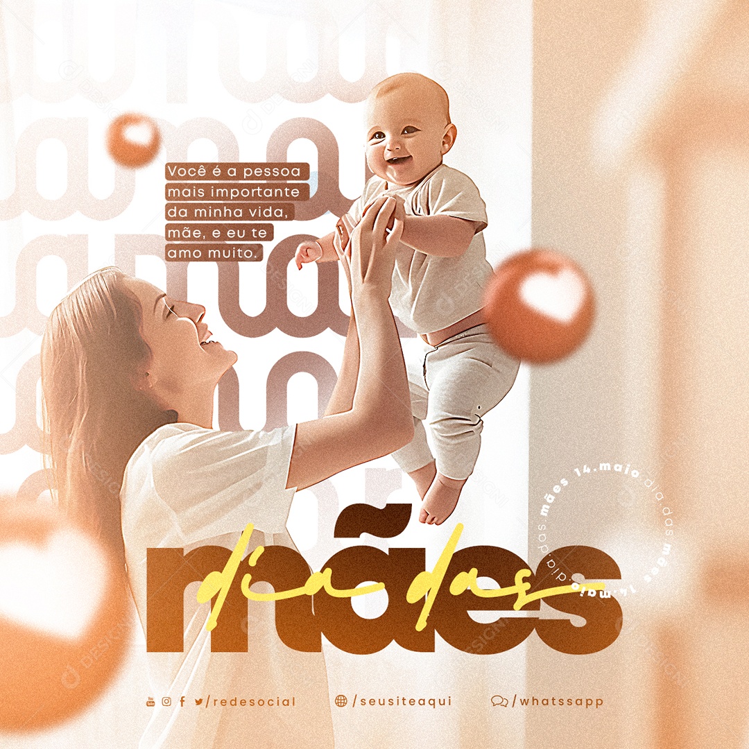 Você É A Pessoa Mais Importante Da Minha Vida Dia Das Mães Social Media PSD Editável