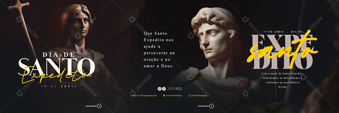 Que Santo Expedito Nos Ajude 19 De Abril Dia De Santo Expedito Carrossel Social Media PSD Editável