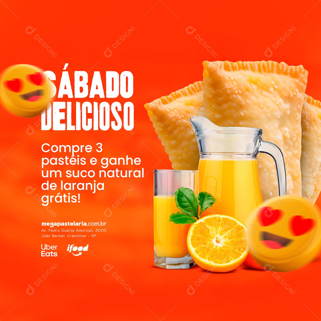 Sábado Delicioso Compre 3 Pastéis Pastelaria Social Media PSD Editável