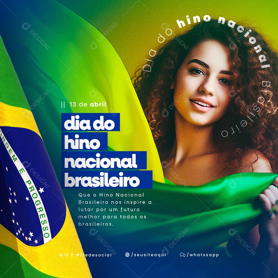 Que O Hino Nacional Brasileiro Nos Inspire A Lutar Social Media PSD Editável