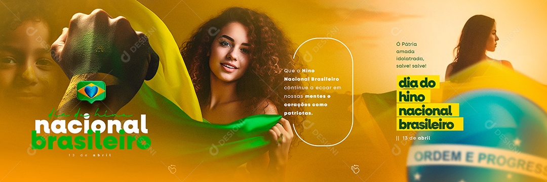 Ó Pátria Amada Idolatrada Salve Salve Dia Do Hino Nacional Brasileiro Carrossel Social Media PSD Editável