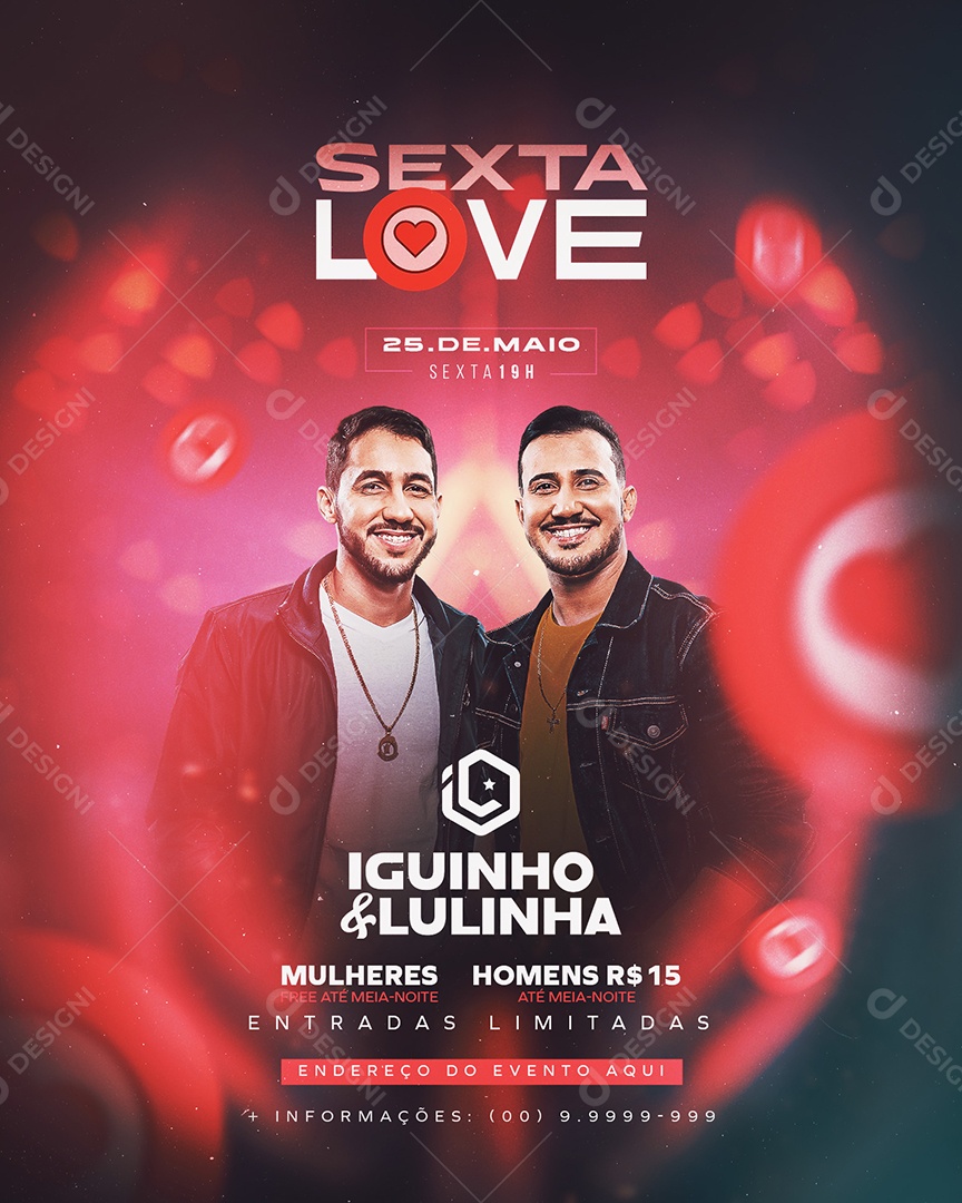 Flyer Sexta Love Iguinho e Lulinha Social Media PSD Editável