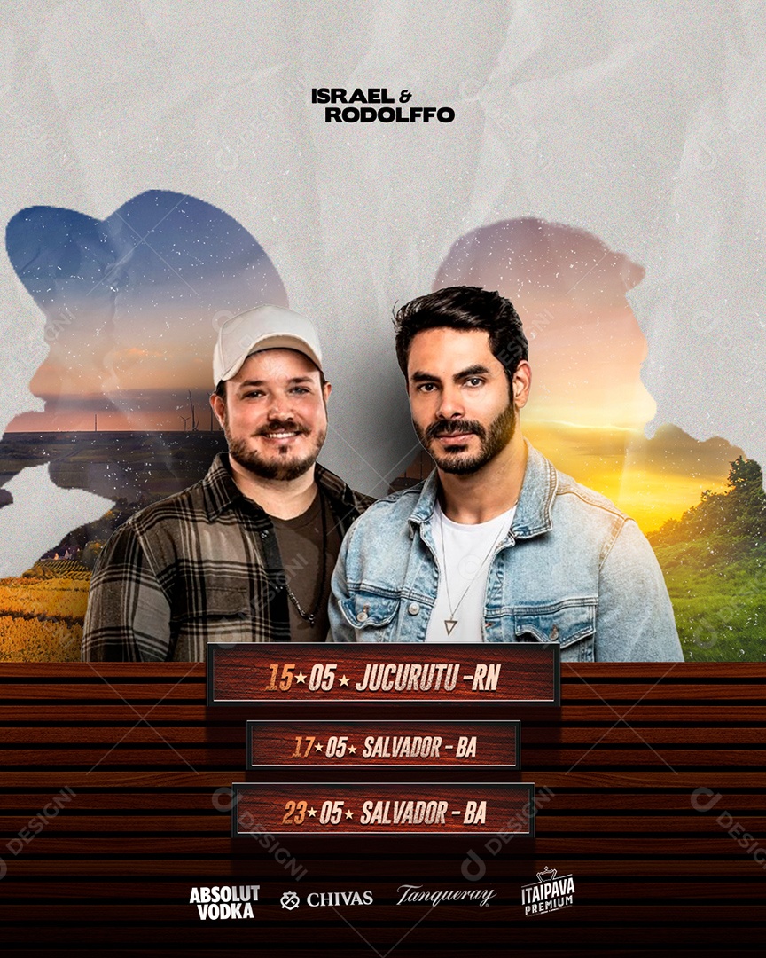 Flyer Show Israel e Rodolffo Social Media PSD Editável