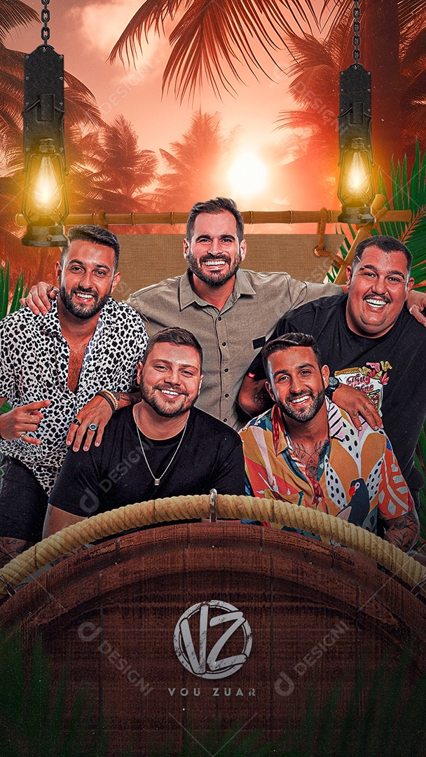 Flyer Show Grupo Vou Zuar Story Social Media PSD Editável