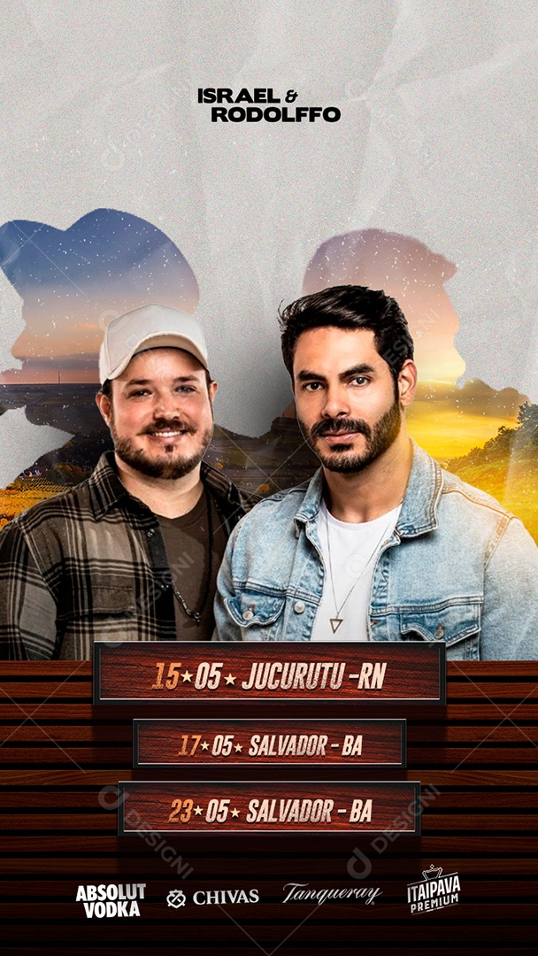 Flyer Show Israel e Rodolffo Story Social Media PSD Editável