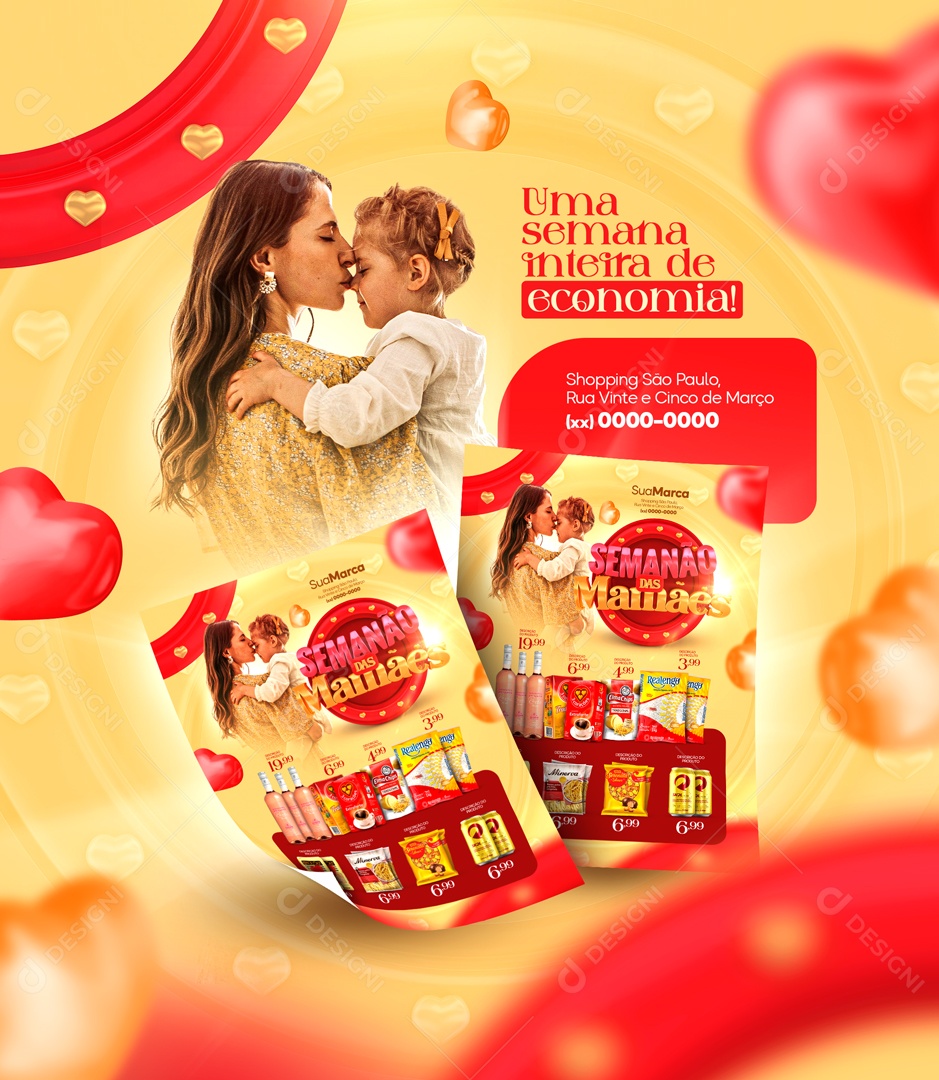 Social Media Dia Das Mães Uma Semana Inteira De Economia PSD Editável