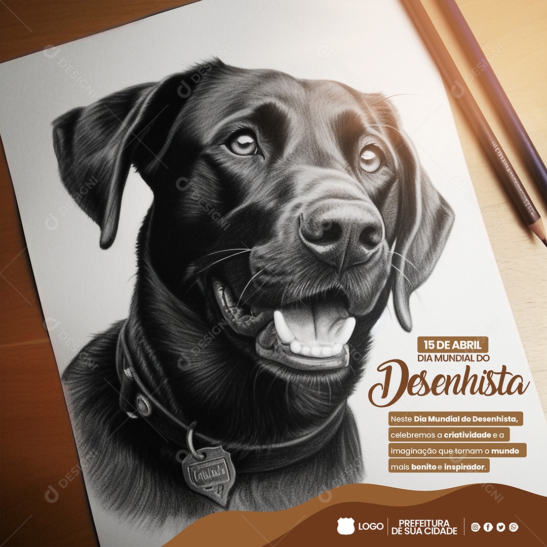 Dia Mundial do Desenhista 15 de Abril Social Media PSD Editável