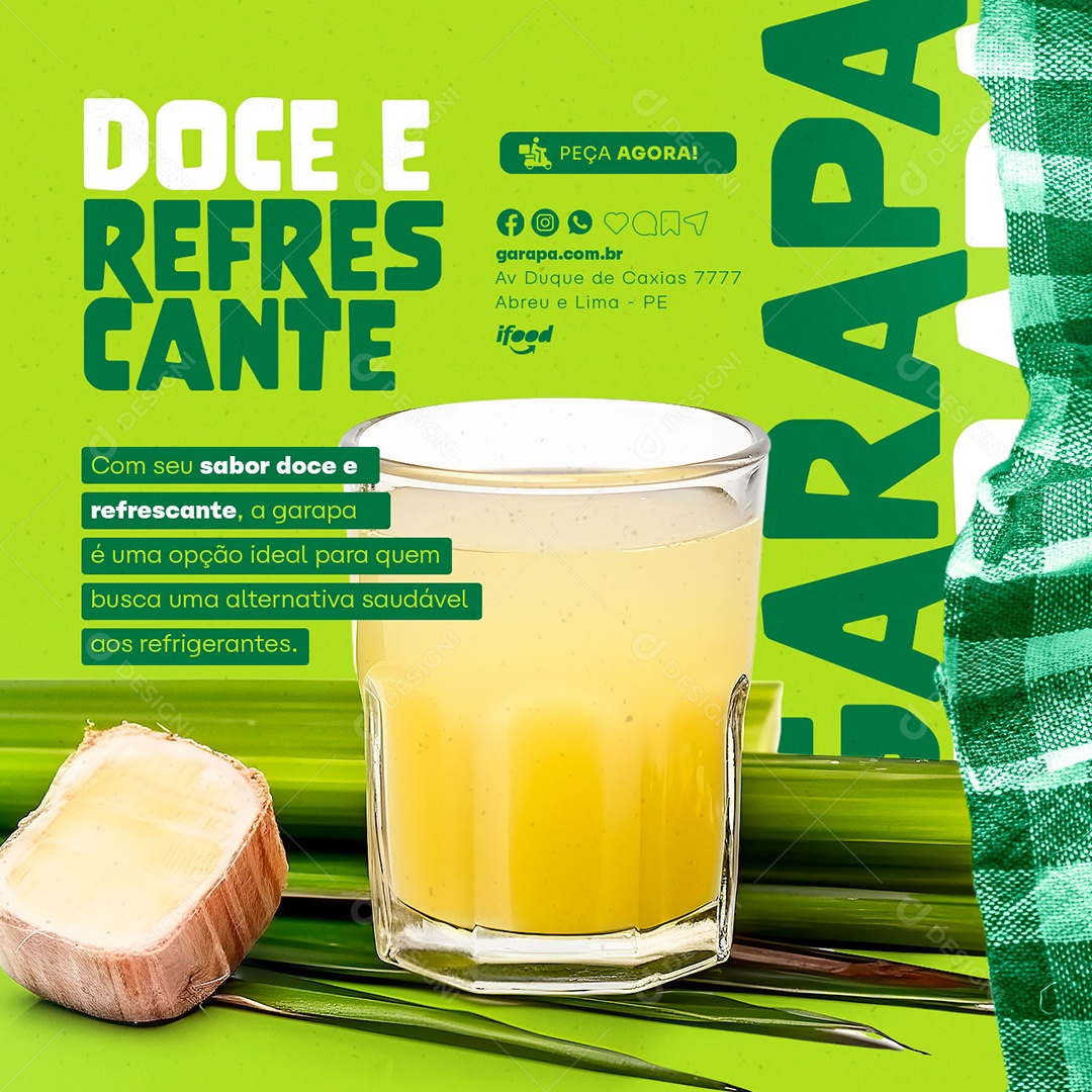 A Garapa É Uma Bebida Versátil Social Media PSD Editável