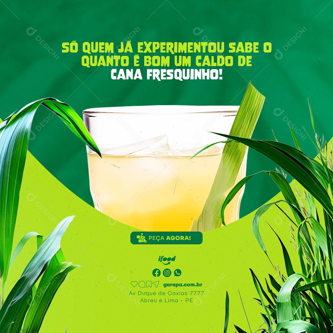 Só Quem Já Experimentou Sabe O Quanto É Bom Um Caldo De Cana Garapa Social Media PSD Editável