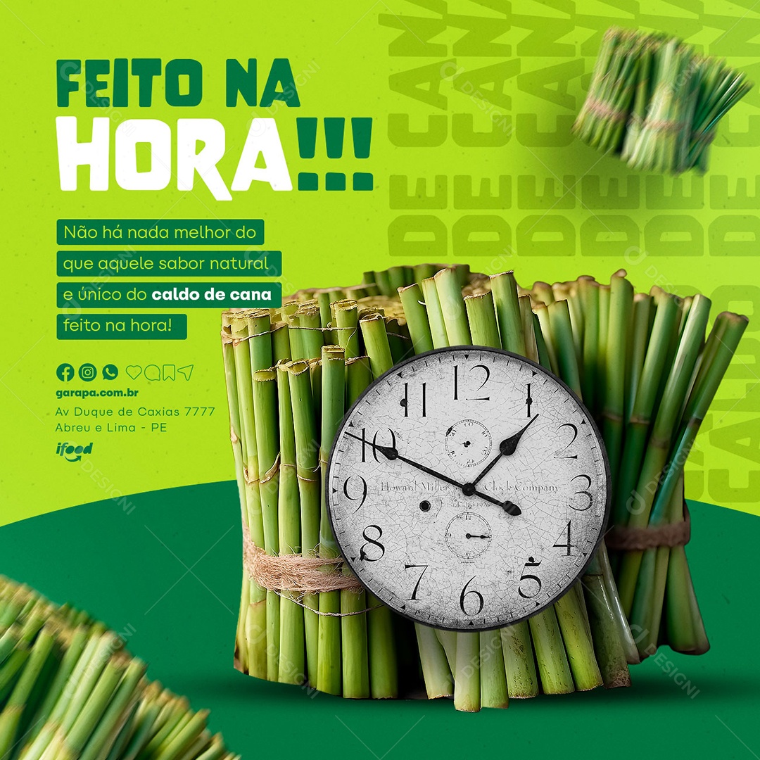 Feito Na Hora Não Há Nada Melhor Garapa Social Media PSD Editável