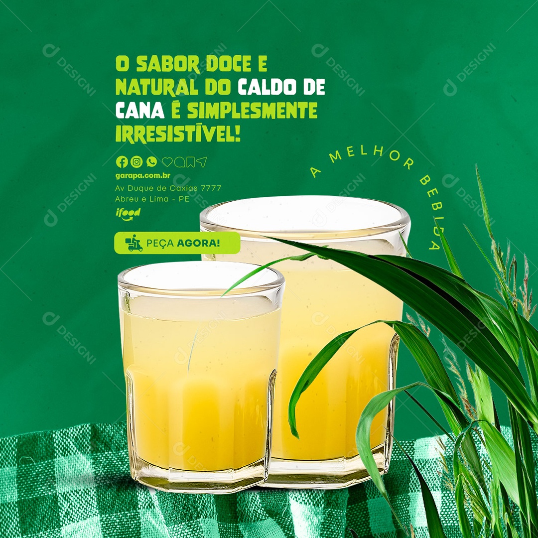 O Sabor Doce E Natural Do Caldo De Cana Garapa Social Media PSD Editável