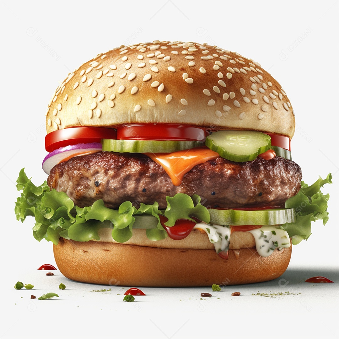 Delicioso hambúrguer suculento