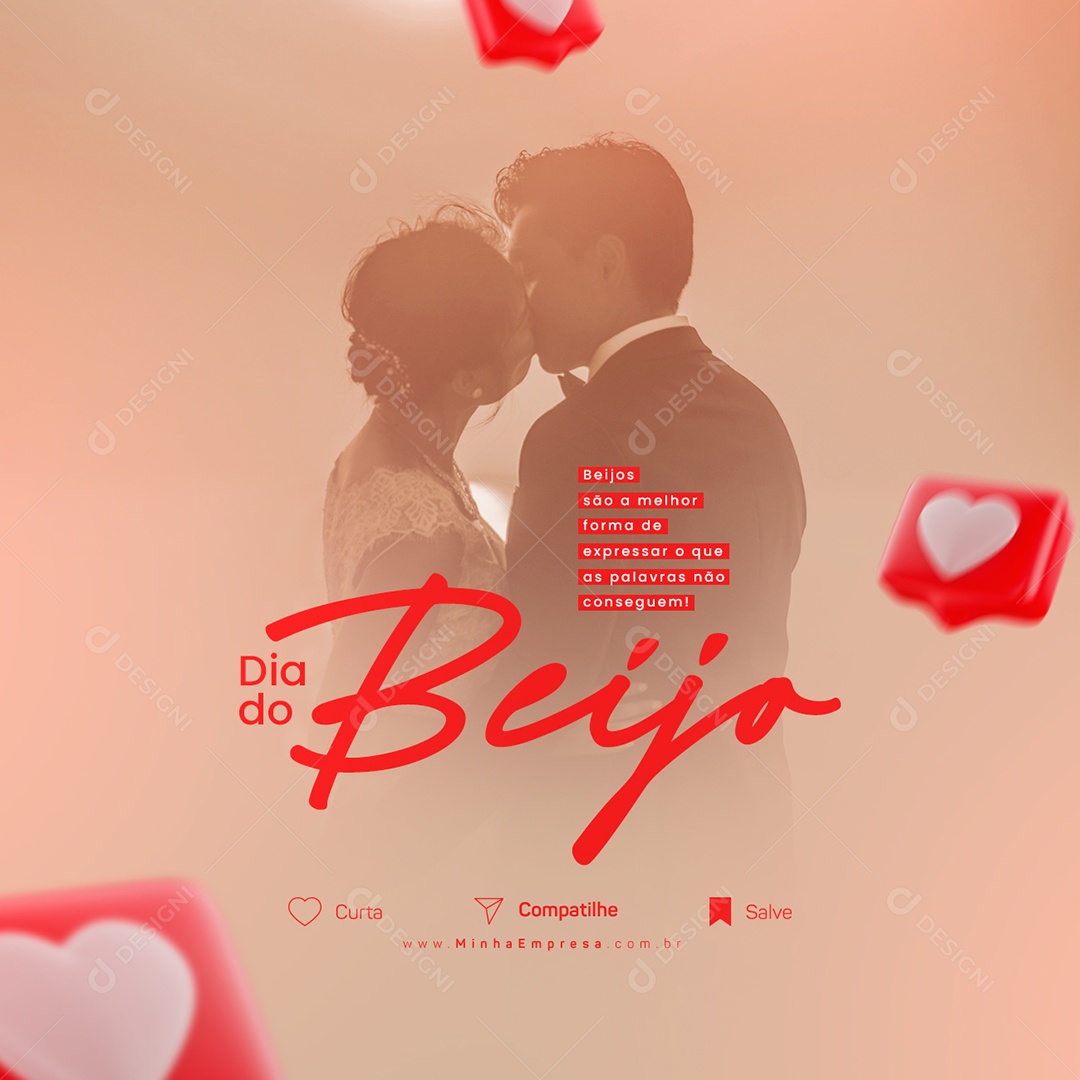 Beijos São A Melhor Forma De Expressar O Que As Palavras Não Conseguem Dia Do Beijo Social Media PSD Editável