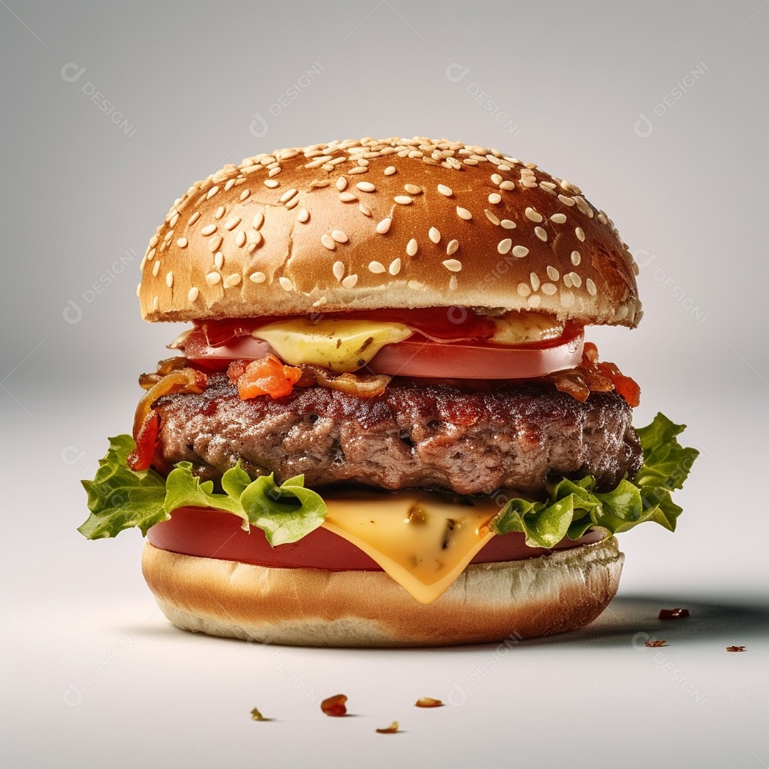 Delicioso hambúrguer suculento