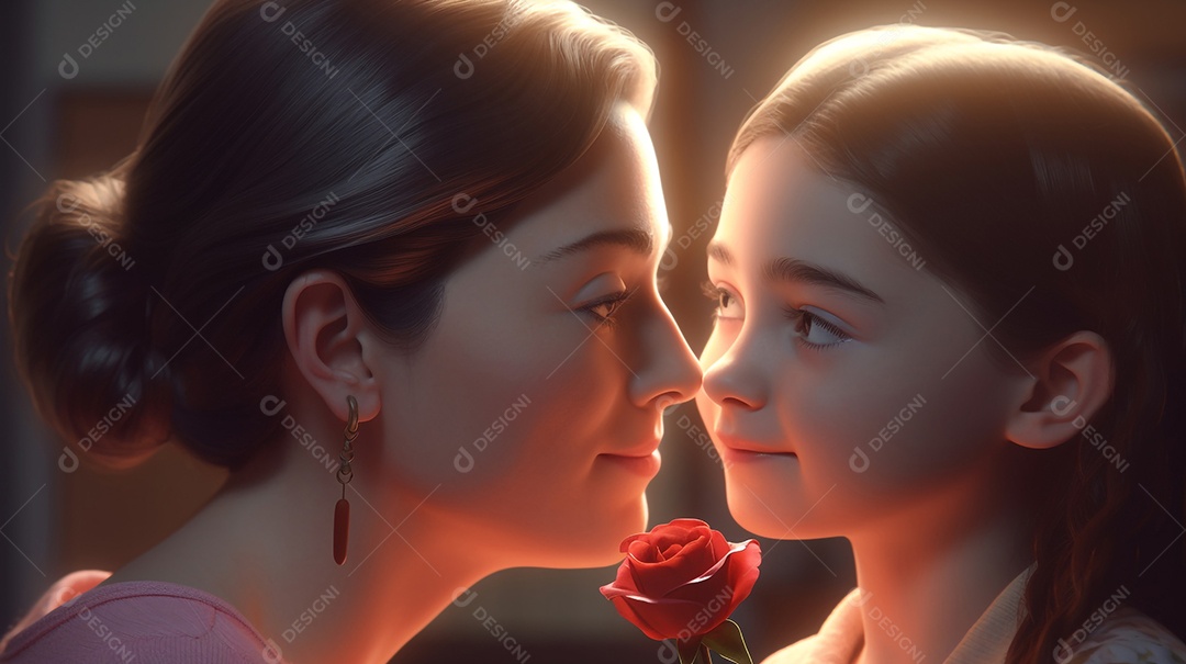 Mãe e filha juntas, conceito Dia das Mães