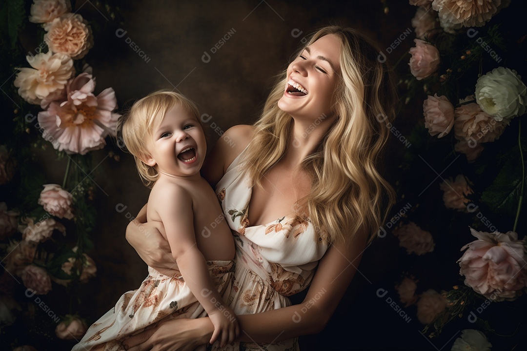 Mãe e filha juntas, conceito Dia das Mães