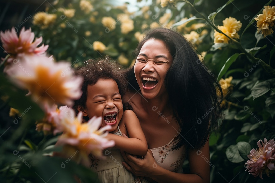 Mãe e filha juntas, conceito Dia das Mães