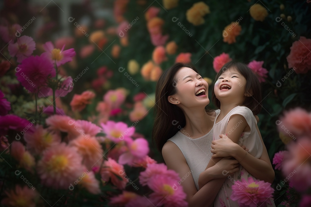 Mãe e filha sorridentes, conceito Dia das Mães