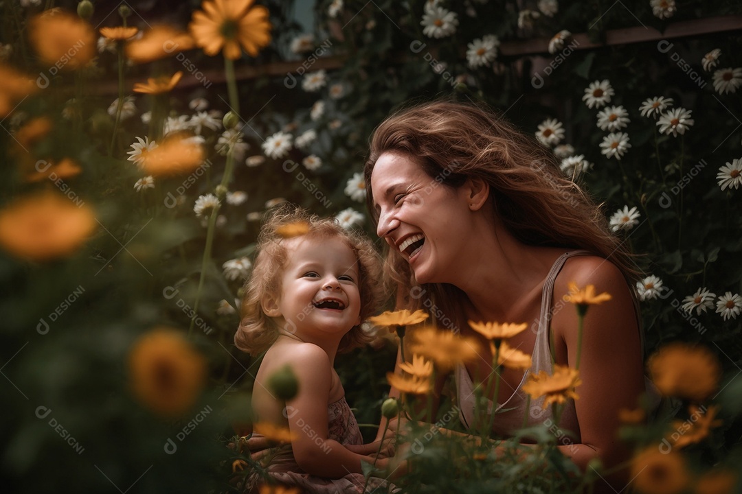 Mãe e filha sorridentes, conceito Dia das Mães