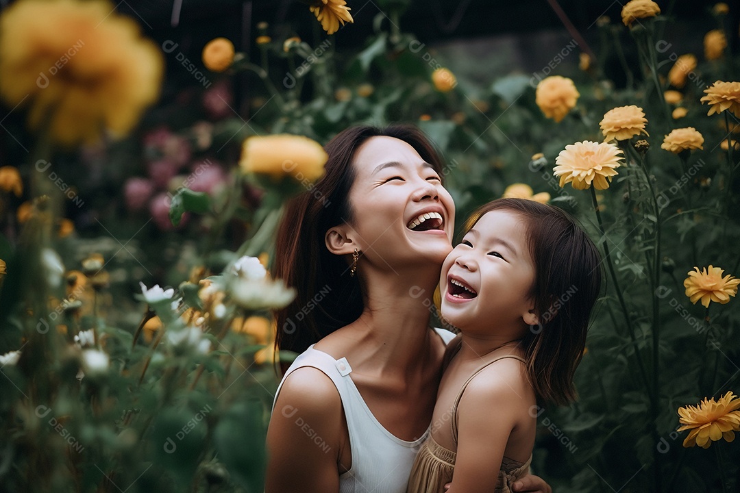 Mãe e filha sorridentes, conceito Dia das Mães