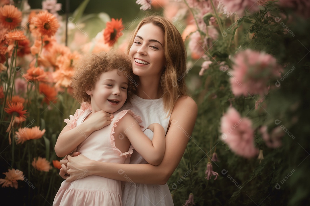 Mãe e filha sorridentes, conceito Dia das Mães