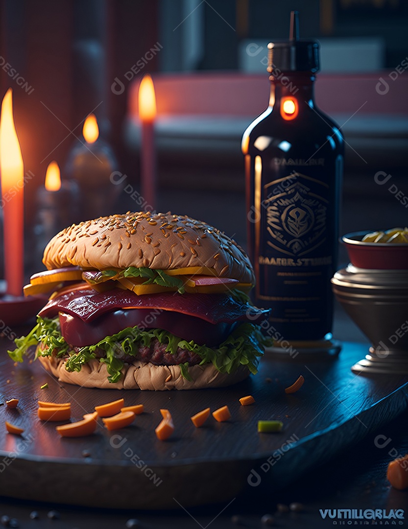 Delicioso Hamburguer sobre fundo isolado