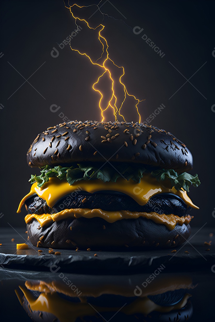 Saboroso hambúrguer na mesa de madeira