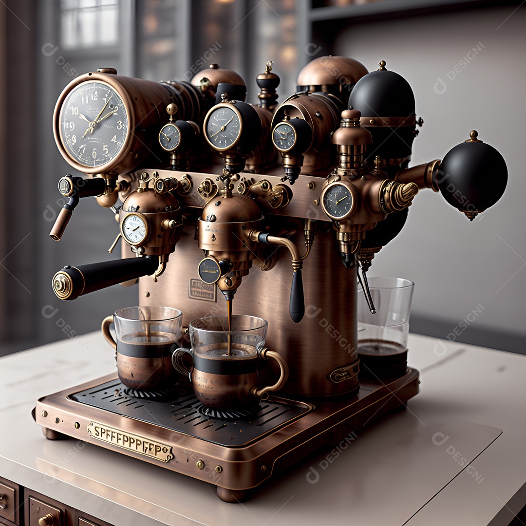 Cafeteira enchendo copos de café