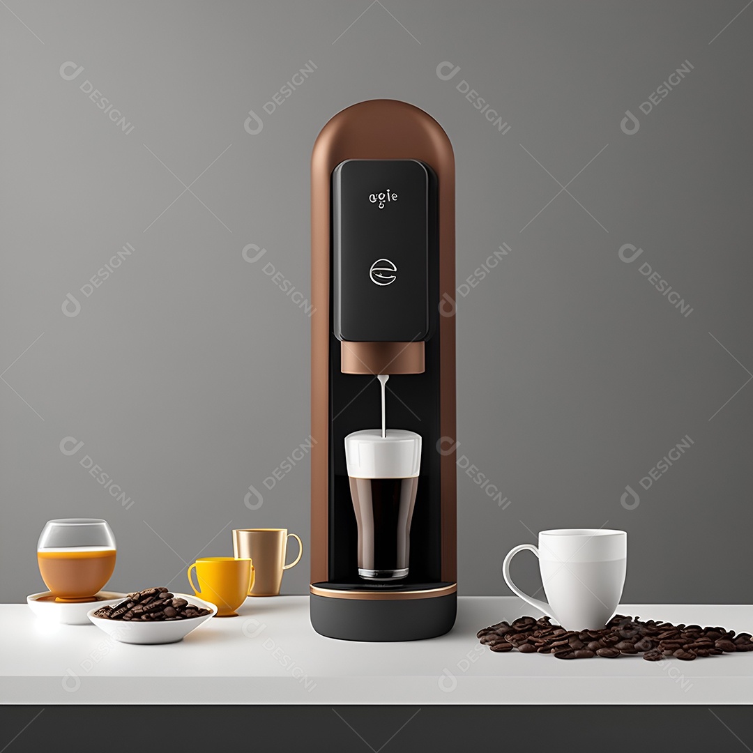 Cafeteira enchendo copos de café