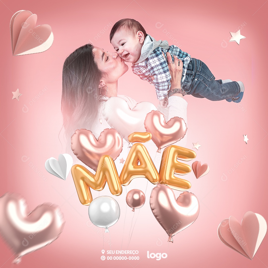 Social Media Mother's Day Editable Mother And Child PSD Image