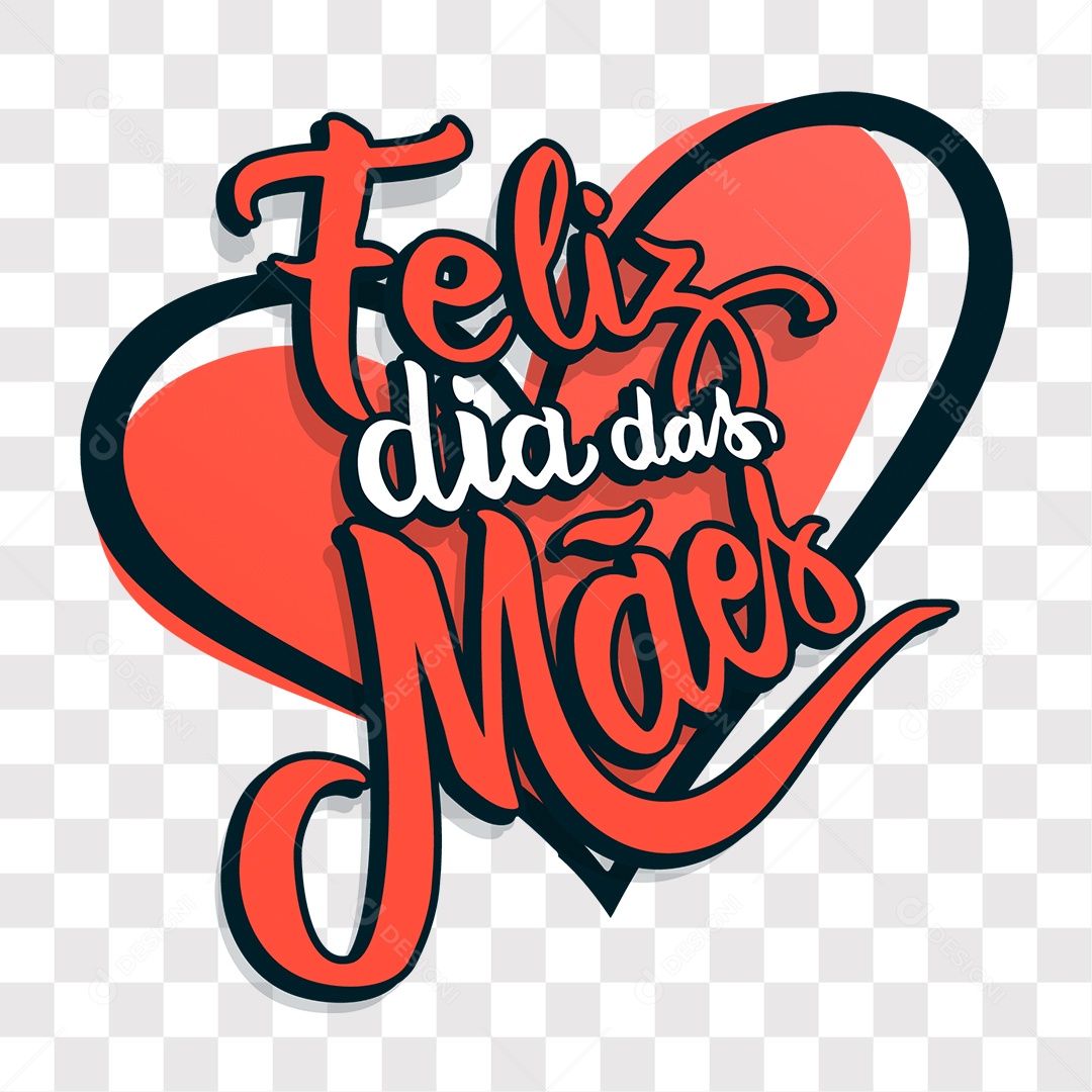 Lettering Feliz Dia Das Mães EPS + PNG