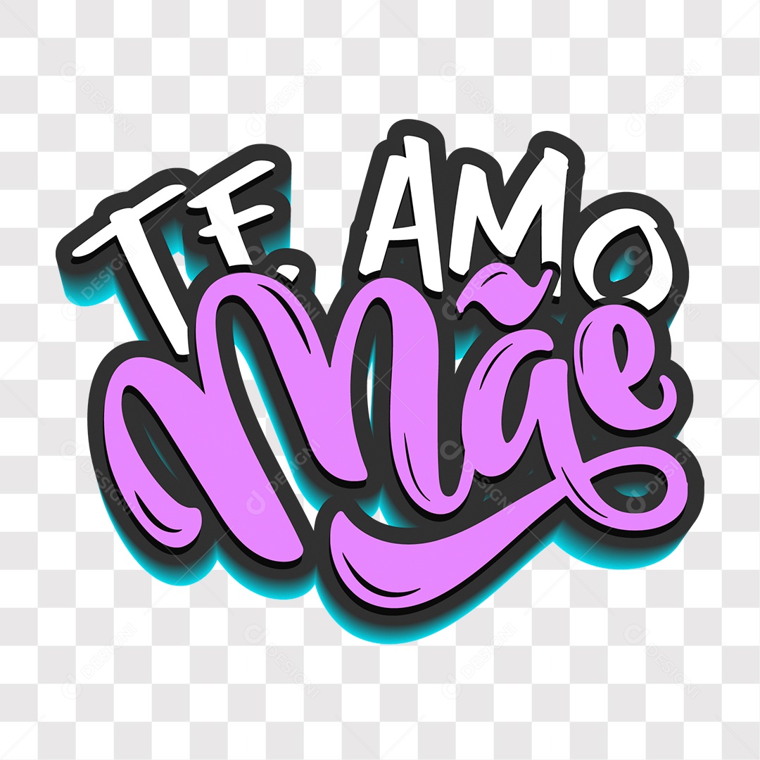 Lettering Te Amo Mãe EPS + PNG